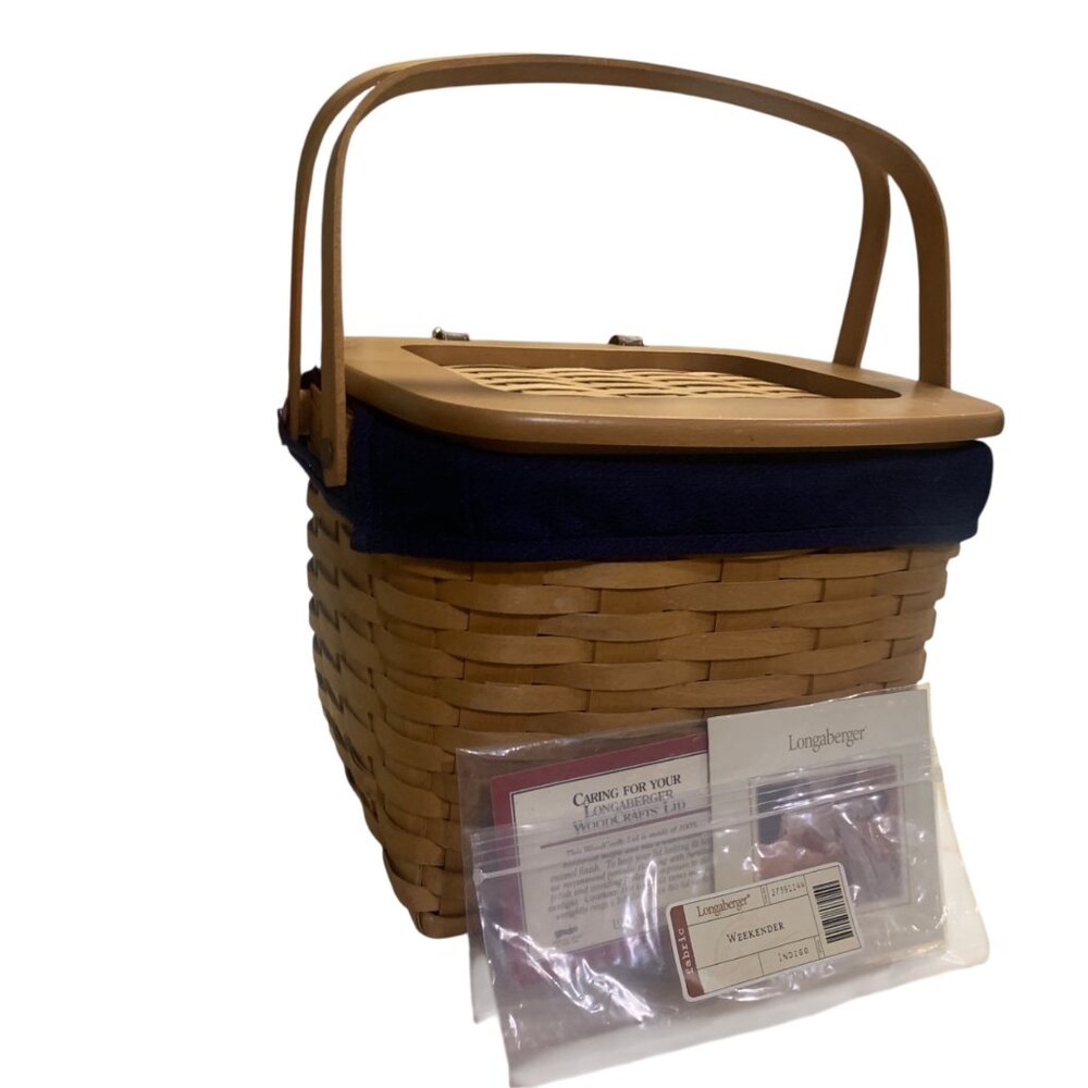 Longaberger‎ 2002 Weekender Basket Blue Fabric Liner, Protector & Insert